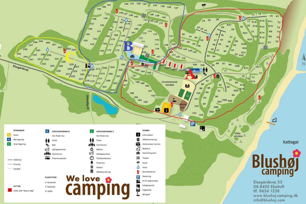 Blushøj Camping med opvarmet swimmingpool og afslapning